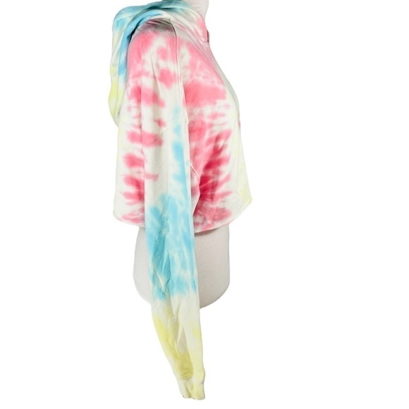 FOREVER 21 Active Tie Dye Crop Oversize Pullover Hoodie Long Sleeve Size XS - Picture 4 of 10